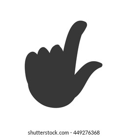Human hand concept represented by gesture with fingers icon. isolated and flat illustration 