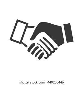 Human hand concept represented by handshake icon. isolated and flat illustration 