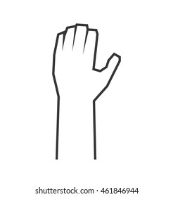 Human hand concept represented by gesture with fingers icon. Isolated and flat illustration
