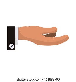 Human hand concept represented by gesture icon. Isolated and flat illustration