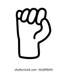 Human hand concept represented by gesture with fingers  icon. Isolated and flat illustration