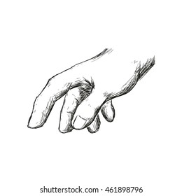 Human hand concept represented by gesture with fingers  icon. Isolated and sketch illustration