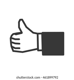 Human hand concept represented by gesture with fingers doing thumbs up. Isolated and flat illustration