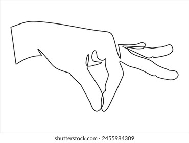 human hand continuous one line drawing. Vector illustration.	
