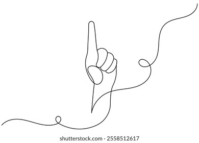 Human hand continuous one line drawing of human arm in isolate outline simple vector icon