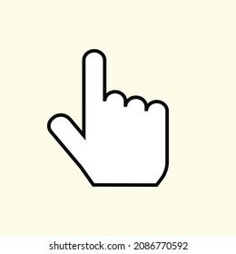 human hand cursor icon. forefinger
