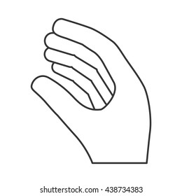 Human hand design. isolated figure with fingers icon. vector gra