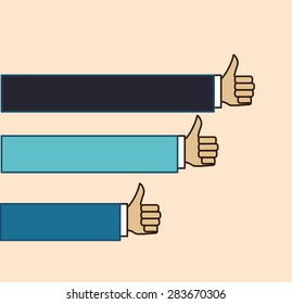 Human hand design over pastel background, vector illustration