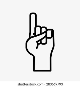 Human hand design over white background, vector illustration
