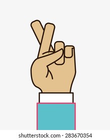Human hand design over white background, vector illustration