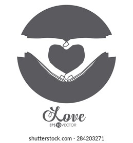 Human Hand design over white background, vector illustration