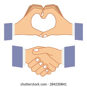 Human Hand design over white background, vector illustration