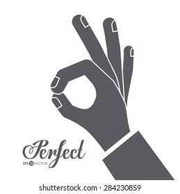 Human Hand design over white background, vector illustration