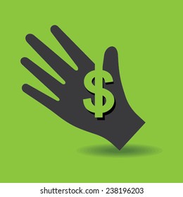 Human hand with dollar symbol concept stock vector 
