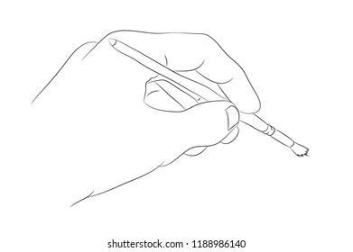 human hand drawing lines, vector, white background