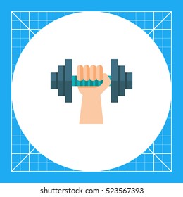 Human hand with dumbbell