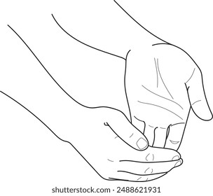 Human Hand Exercise. Hand drawn in thin line style