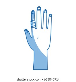 human hand with finger bandage medical