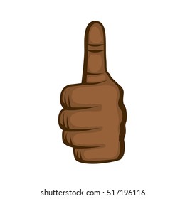human hand with finger up good gesture  over white background. colorful design. vector illustration