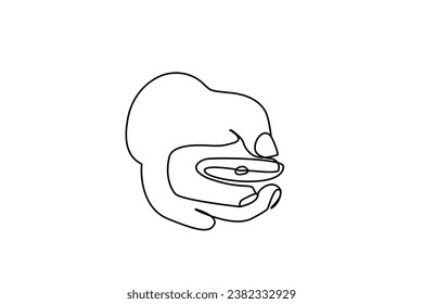 diseño de arte de línea digital con control remoto de la televisión con dedo de mano humana