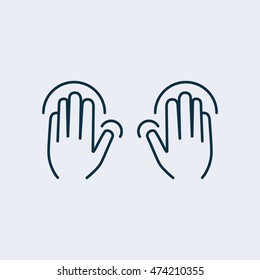 Human hand with finger touch to screen - icon sign
