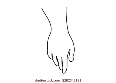 dedos de mano humana tocando el arte de la línea de elección