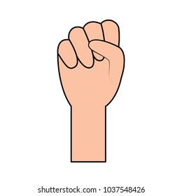 human hand fist held gesture icon vector illustration
