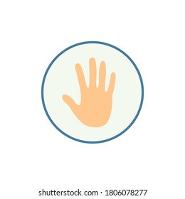 Human hand flat illustration. Dermatology, palm, body part. Cancer types concept. Can be used for topics like anatomy, medicine, healthcare