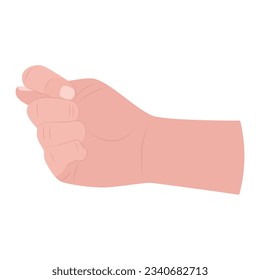 Human hand gesture fig. Body language for communication. Vector illustration isolated on white background.