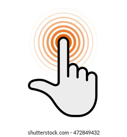 Icono de gesto de mano humana. Puntee, presione, haga clic, presione o toque el símbolo. Signo vectorial.