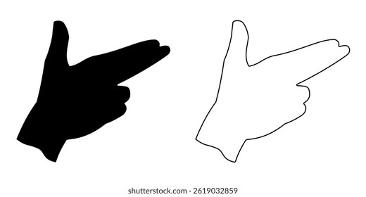 The human hand. Hand gesture with palm. EPS 10 vector illustrations