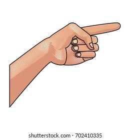 human hand gesture of pointing somewhere