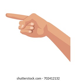 human hand gesture of pointing somewhere