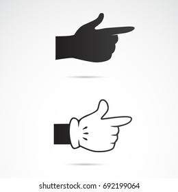 Human hand gesture - showing direction - isolated on white background. 