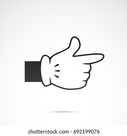 Human hand gesture - showing direction - isolated on white background. 