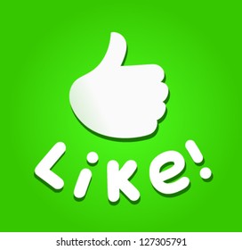 Human hand gesture thumbs up, like symbol.