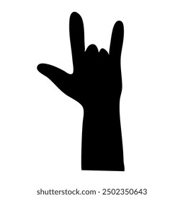 Silueta del Vector del gesto de la mano humana
