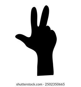 Human hand gesture vector silhouette