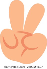 Human hand gesture V-sign vector illustration