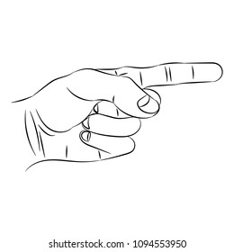 Human hand gesture.Finger pointer.