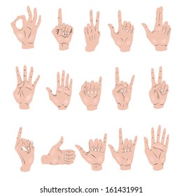 Human hand gestures on the background