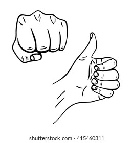human hand. hand gestures. vector illustration