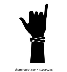 human hand gesturing aloha symbol