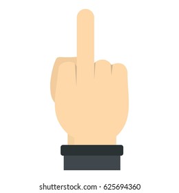 Human hand gesturing with middle finger icon flat isolated on white background vector illustration