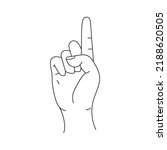 Human hand gesturing with raised index finger. gesture comments attention illustration isolated on white background.