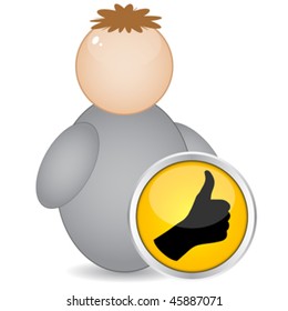 Human hand giving ok button