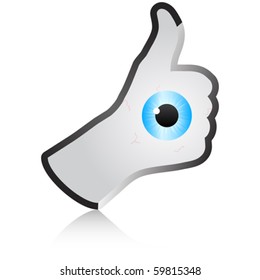Human hand giving ok button