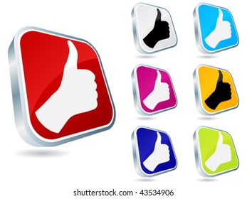 Human hand giving ok buttons different colors