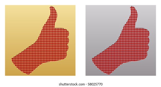 Human hand giving ok buttons