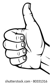Human hand giving ok (thumbs up)